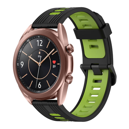 20mm Vertical Pattern Two-Color Silicone Watch Band, For Samsung Galaxy Watch3 41mm, For Samsung Galaxy Watch Active 2 40mm