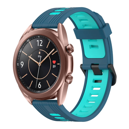 20mm Vertical Pattern Two-Color Silicone Watch Band, For Samsung Galaxy Watch3 41mm, For Samsung Galaxy Watch Active 2 40mm