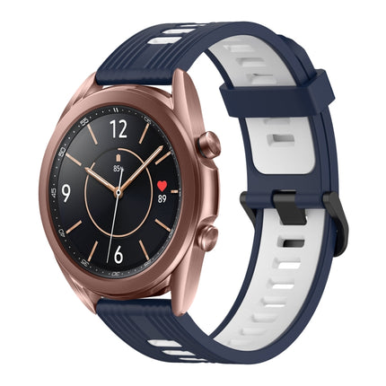 20mm Vertical Pattern Two-Color Silicone Watch Band, For Samsung Galaxy Watch3 41mm, For Samsung Galaxy Watch Active 2 40mm