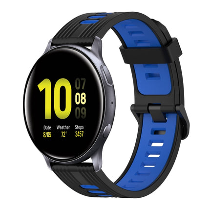 20mm Vertical Pattern Two-Color Silicone Watch Band, For Samsung Galaxy Watch3 41mm, For Samsung Galaxy Watch Active 2 40mm