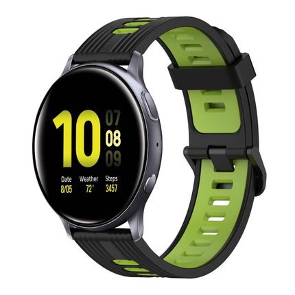 20mm Vertical Pattern Two-Color Silicone Watch Band, For Samsung Galaxy Watch3 41mm, For Samsung Galaxy Watch Active 2 40mm