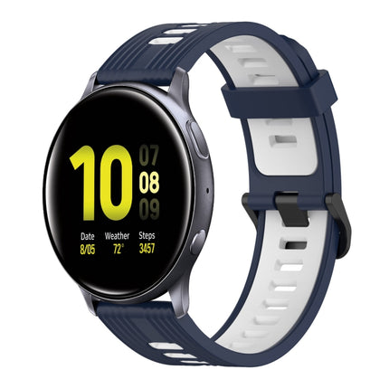 20mm Vertical Pattern Two-Color Silicone Watch Band, For Samsung Galaxy Watch3 41mm, For Samsung Galaxy Watch Active 2 40mm