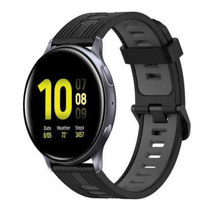 20mm Vertical Pattern Two-Color Silicone Watch Band, For Samsung Galaxy Watch Active 2 44mm, For Samsung Galaxy Watch Active 40mm