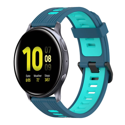20mm Vertical Pattern Two-Color Silicone Watch Band, For Samsung Galaxy Watch Active 2 44mm, For Samsung Galaxy Watch Active 40mm