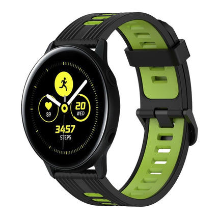 20mm Vertical Pattern Two-Color Silicone Watch Band, For Samsung Galaxy Watch Active 2 44mm, For Samsung Galaxy Watch Active 40mm