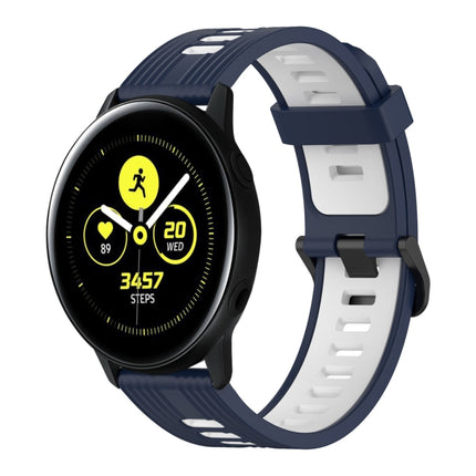 20mm Vertical Pattern Two-Color Silicone Watch Band, For Samsung Galaxy Watch Active 2 44mm, For Samsung Galaxy Watch Active 40mm