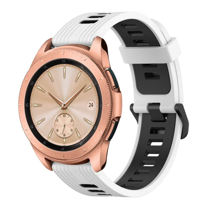 20mm Vertical Pattern Two-Color Silicone Watch Band, For Samsung Galaxy watch 42mm, For Samsung Gear Sport