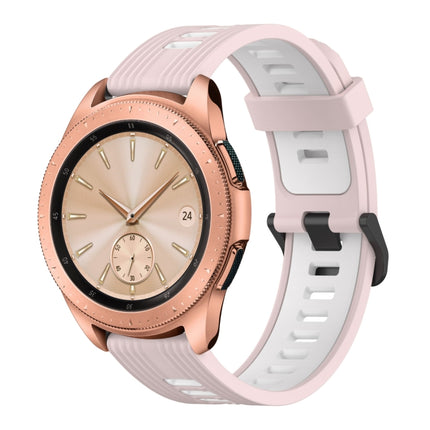 20mm Vertical Pattern Two-Color Silicone Watch Band, For Samsung Galaxy watch 42mm, For Samsung Gear Sport