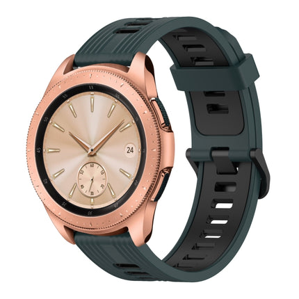 20mm Vertical Pattern Two-Color Silicone Watch Band, For Samsung Galaxy watch 42mm, For Samsung Gear Sport