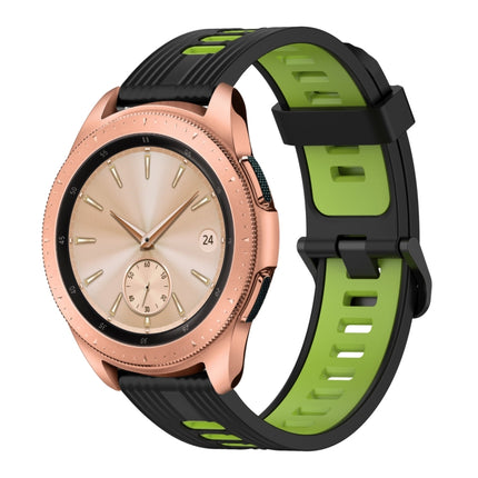 20mm Vertical Pattern Two-Color Silicone Watch Band, For Samsung Galaxy watch 42mm, For Samsung Gear Sport