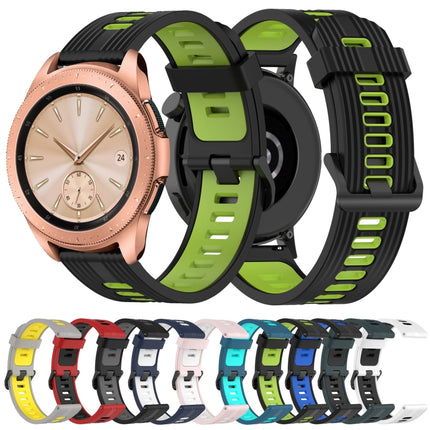 20mm Vertical Pattern Two-Color Silicone Watch Band, For Samsung Galaxy watch 42mm, For Samsung Gear Sport
