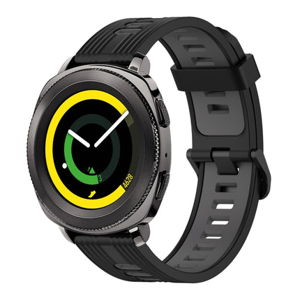 20mm Vertical Pattern Two-Color Silicone Watch Band, For Samsung Galaxy watch 42mm, For Samsung Gear Sport