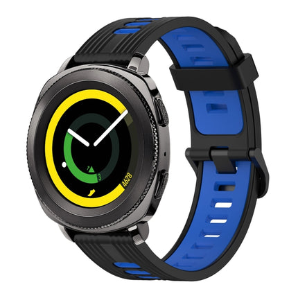 20mm Vertical Pattern Two-Color Silicone Watch Band, For Samsung Galaxy watch 42mm, For Samsung Gear Sport
