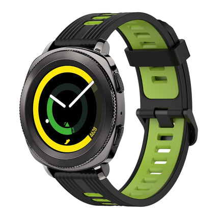 20mm Vertical Pattern Two-Color Silicone Watch Band, For Samsung Galaxy watch 42mm, For Samsung Gear Sport