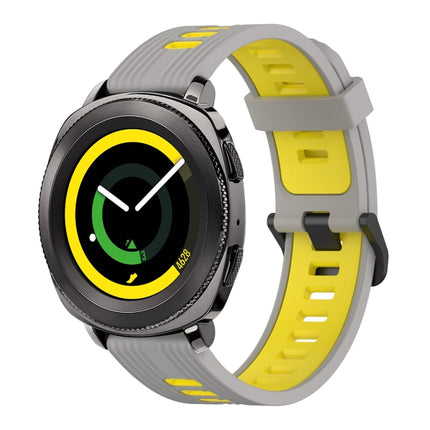 20mm Vertical Pattern Two-Color Silicone Watch Band, For Samsung Galaxy watch 42mm, For Samsung Gear Sport