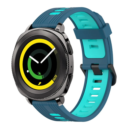 20mm Vertical Pattern Two-Color Silicone Watch Band, For Samsung Galaxy watch 42mm, For Samsung Gear Sport