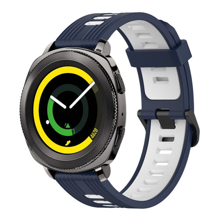 20mm Vertical Pattern Two-Color Silicone Watch Band, For Samsung Galaxy watch 42mm, For Samsung Gear Sport