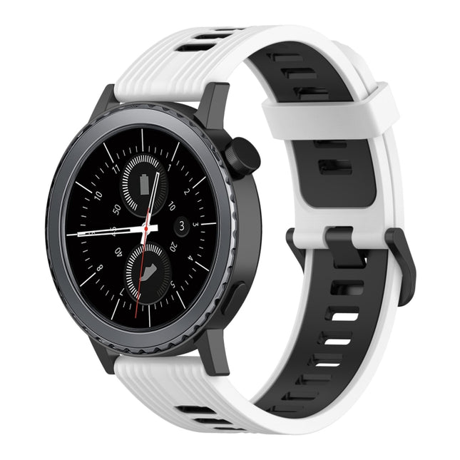 20mm Vertical Pattern Two-Color Silicone Watch Band, For Samsung Gear S2 Classic