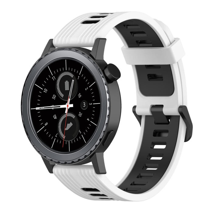 20mm Vertical Pattern Two-Color Silicone Watch Band, For Samsung Gear S2 Classic