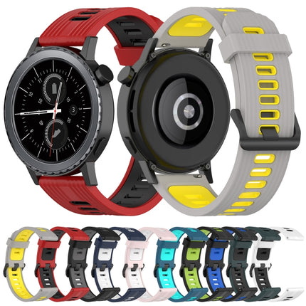 20mm Vertical Pattern Two-Color Silicone Watch Band, For Samsung Gear S2 Classic