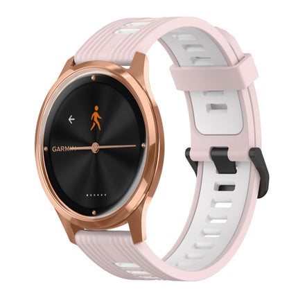 20mm Vertical Pattern Two-Color Silicone Watch Band, For Garmin Move Luxe, For Garmin Move Style