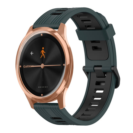 20mm Vertical Pattern Two-Color Silicone Watch Band, For Garmin Move Luxe, For Garmin Move Style