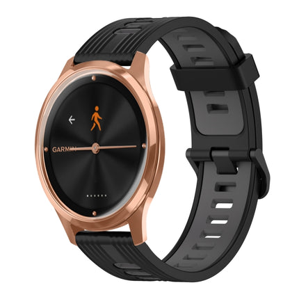 20mm Vertical Pattern Two-Color Silicone Watch Band, For Garmin Move Luxe, For Garmin Move Style