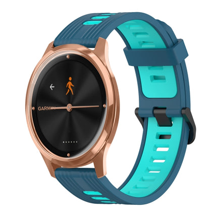 20mm Vertical Pattern Two-Color Silicone Watch Band, For Garmin Move Luxe, For Garmin Move Style