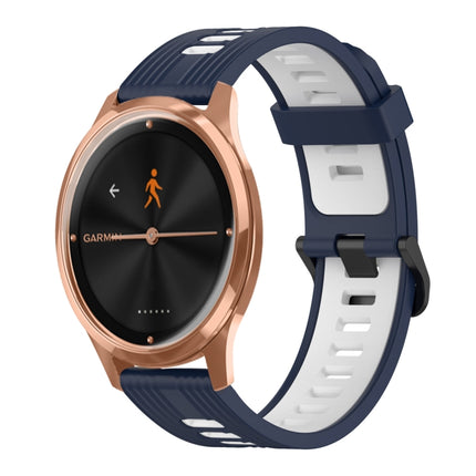 20mm Vertical Pattern Two-Color Silicone Watch Band, For Garmin Move Luxe, For Garmin Move Style