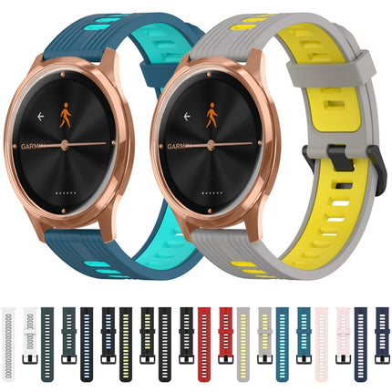 20mm Vertical Pattern Two-Color Silicone Watch Band, For Garmin Move Luxe, For Garmin Move Style