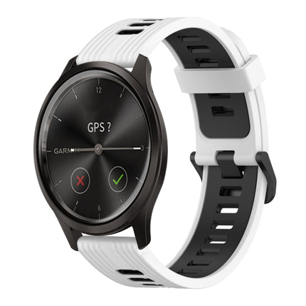 20mm Vertical Pattern Two-Color Silicone Watch Band, For Garmin Move Luxe, For Garmin Move Style