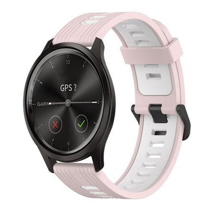 20mm Vertical Pattern Two-Color Silicone Watch Band, For Garmin Move Luxe, For Garmin Move Style