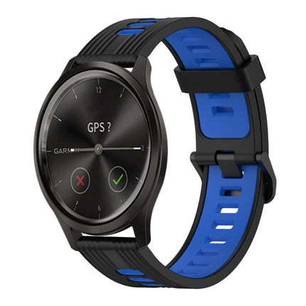 20mm Vertical Pattern Two-Color Silicone Watch Band, For Garmin Move Luxe, For Garmin Move Style