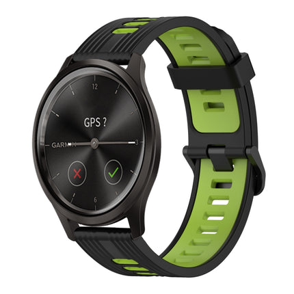 20mm Vertical Pattern Two-Color Silicone Watch Band, For Garmin Move Luxe, For Garmin Move Style