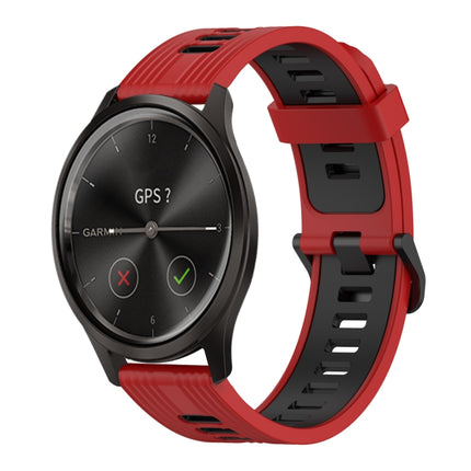 20mm Vertical Pattern Two-Color Silicone Watch Band, For Garmin Move Luxe, For Garmin Move Style