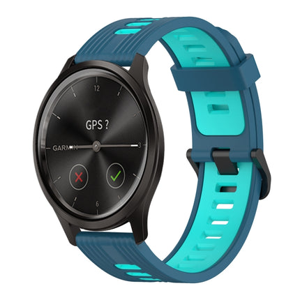 20mm Vertical Pattern Two-Color Silicone Watch Band, For Garmin Move Luxe, For Garmin Move Style