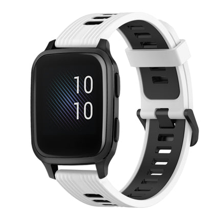 20mm Vertical Pattern Two-Color Silicone Watch Band, For Garmin Venu sq, For Garmin Forerunner 645 Music