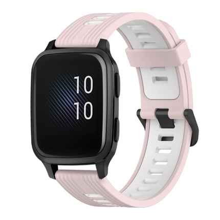 20mm Vertical Pattern Two-Color Silicone Watch Band, For Garmin Venu sq, For Garmin Forerunner 645 Music