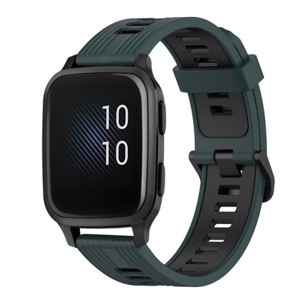 20mm Vertical Pattern Two-Color Silicone Watch Band, For Garmin Venu sq, For Garmin Forerunner 645 Music