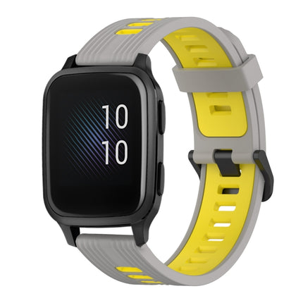 20mm Vertical Pattern Two-Color Silicone Watch Band, For Garmin Venu sq, For Garmin Forerunner 645 Music