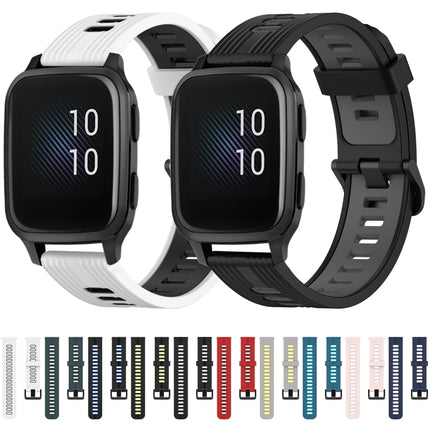 20mm Vertical Pattern Two-Color Silicone Watch Band, For Garmin Venu sq, For Garmin Forerunner 645 Music