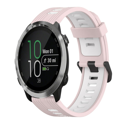 20mm Vertical Pattern Two-Color Silicone Watch Band, For Garmin Venu sq, For Garmin Forerunner 645 Music