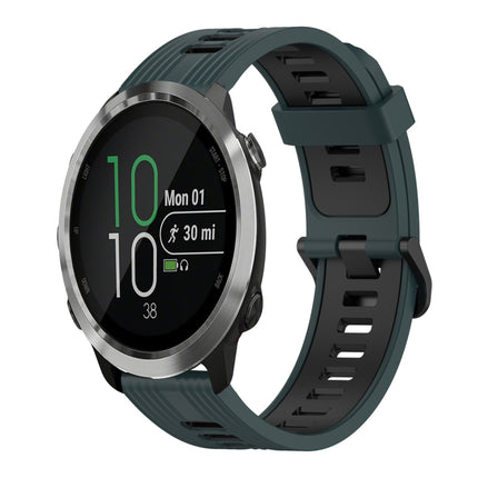 20mm Vertical Pattern Two-Color Silicone Watch Band, For Garmin Venu sq, For Garmin Forerunner 645 Music