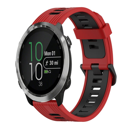 20mm Vertical Pattern Two-Color Silicone Watch Band, For Garmin Venu sq, For Garmin Forerunner 645 Music