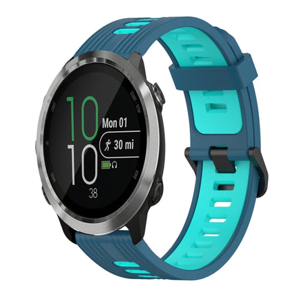 20mm Vertical Pattern Two-Color Silicone Watch Band, For Garmin Venu sq, For Garmin Forerunner 645 Music