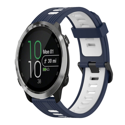 20mm Vertical Pattern Two-Color Silicone Watch Band, For Garmin Venu sq, For Garmin Forerunner 645 Music