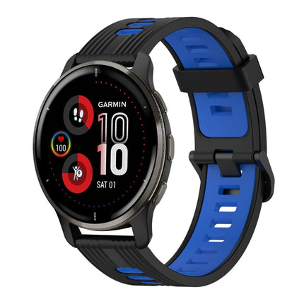 20mm Vertical Pattern Two-Color Silicone Watch Band, For Garmin Venu 2 Plus, For Garmin Move Sport