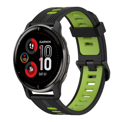 20mm Vertical Pattern Two-Color Silicone Watch Band, For Garmin Venu 2 Plus, For Garmin Move Sport