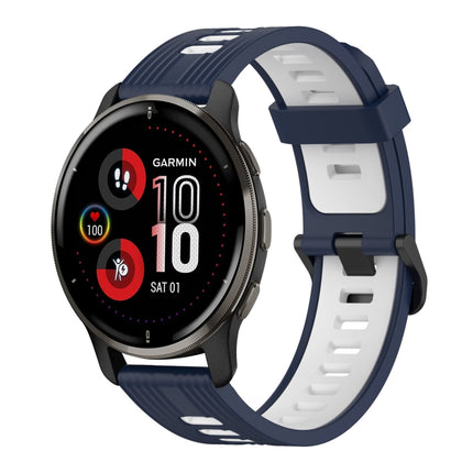 20mm Vertical Pattern Two-Color Silicone Watch Band, For Garmin Venu 2 Plus, For Garmin Move Sport