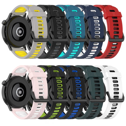 20mm Vertical Pattern Two-Color Silicone Watch Band, For Garmin Venu 2 Plus, For Garmin Move Sport